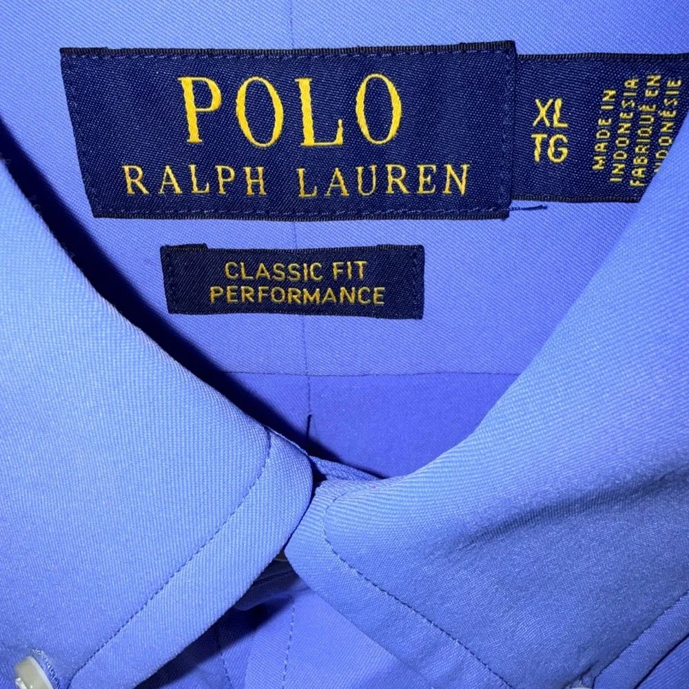 Polo Ralph Lauren Mens XL Performance Long Sleeve Button Down Blue Oxford Shirt